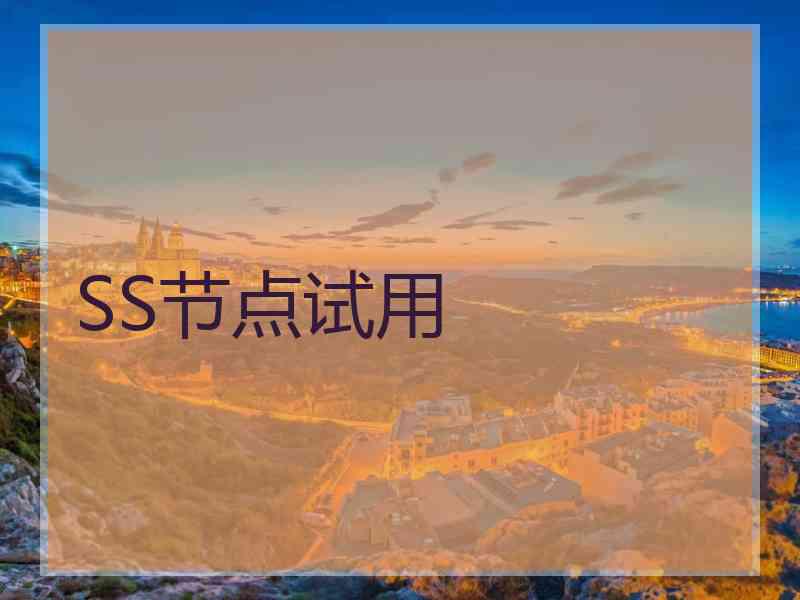 SS节点试用 SS节点试用