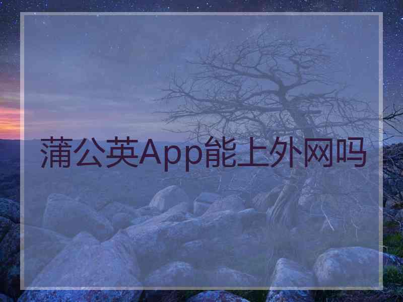 蒲公英App能上外网吗 蒲公英App能上外网吗