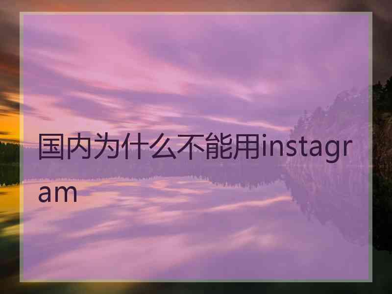国内为什么不能用instagram 国内为什么不能用instagram