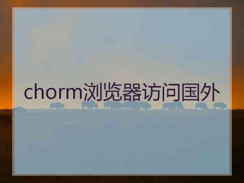 chorm浏览器访问国外